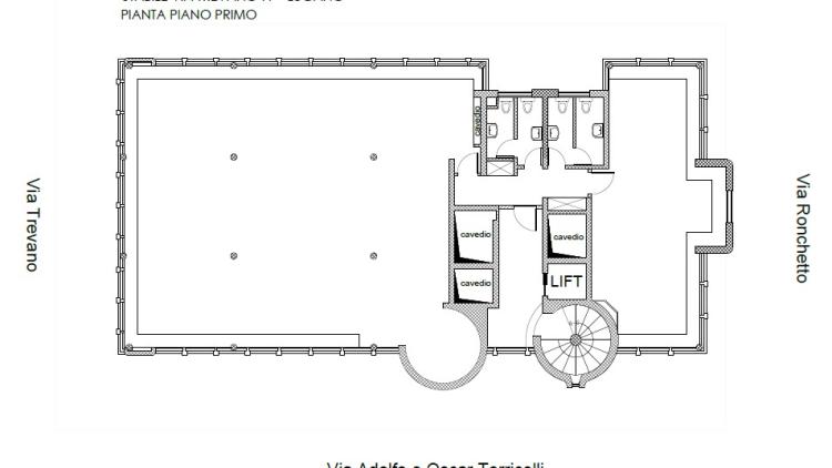 Ampio e luminoso openspace (intero piano) al 1° piano